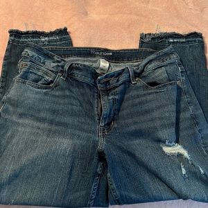 Maurices 16W cropped distressed jeans